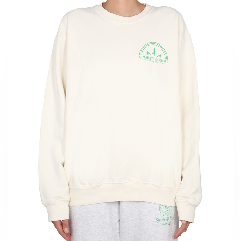 Sporty & Rich Fitness Group Sweatshirt Natural Large